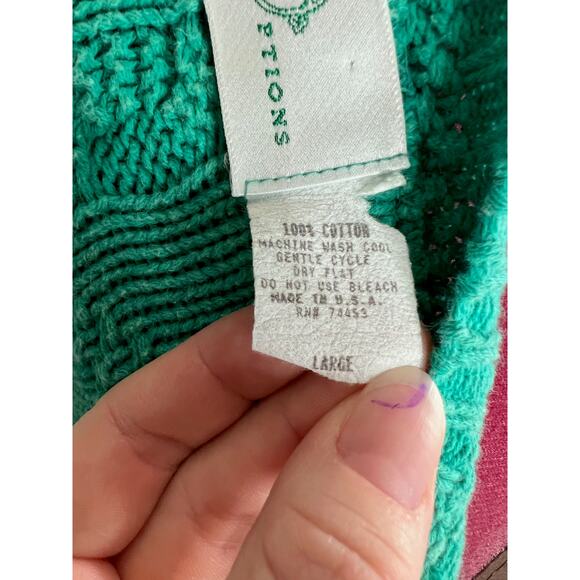 sweater cardigan cabled distressed grunge green - Picture 11 of 12